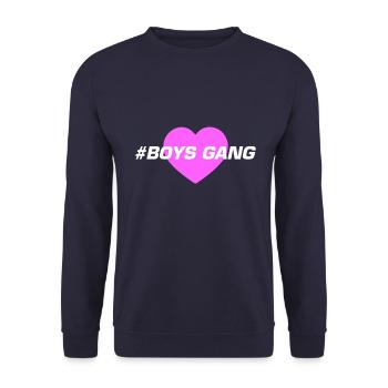 Boys Gang Herz Liebe - Unisex Pullover - Navy - Vorne - Alina (178cm) & Michal (187cm)