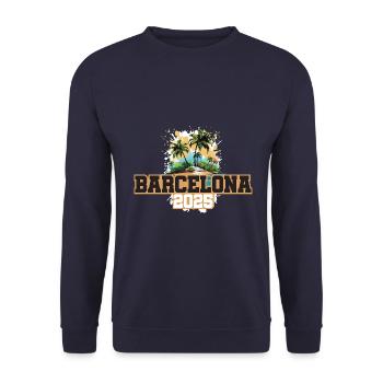 Palmiers de Barcelone 2025 - Sweat-shirt Unisexe - marine - Devant - Alina (178cm) & Michal (187cm)