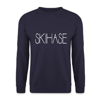 Ski Skihase Geschenk - Unisex Pullover - Navy - Vorne - Alina (178cm) & Michal (187cm)