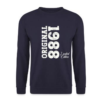 Né en 1988 35ème anniversaire Cadeau homme / femme - Sweat-shirt Unisexe - marine - Devant - Alina (178cm) & Michal (187cm)