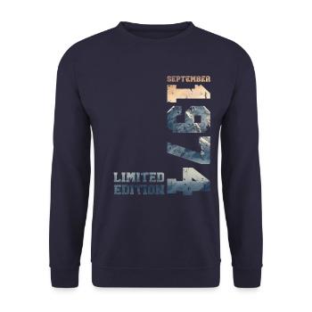 50th Birthday Original September 1974 Volume 74 - Unisex Sweatshirt - navy - Front - Alina (178cm) & Michal (187cm)