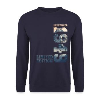75th Birthday Original September 1949 Volume 49 - Unisex Sweatshirt - navy - Front - Alina (178cm) & Michal (187cm)