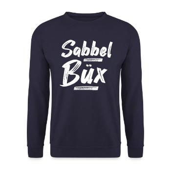 Sabbelbüx Plattdeutsch - Unisex Pullover - Navy - Vorne - Alina (178cm) & Michal (187cm)