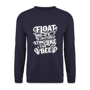 Float Like A Butterfly sting like a bee - Unisex Pullover - Navy - Vorne - Alina (178cm) & Michal (187cm)