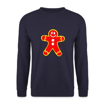 Figurine de bonhomme en pain d'épice pour Noël - Sweat-shirt Unisexe - marine - Devant - Alina (178cm) & Michal (187cm)