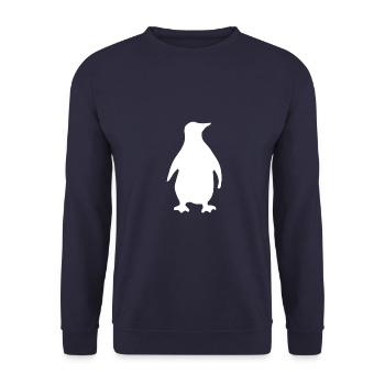 Cadeau animal doux mignon pingouin - Sweat-shirt Unisexe - marine - Devant - Alina (178cm) & Michal (187cm)