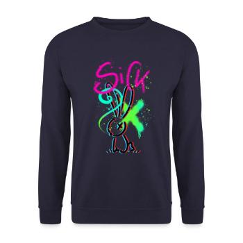 SICK - Unisex Sweatshirt - navy - Front - Alina (178cm) & Michal (187cm)