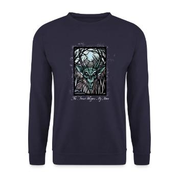 the forest whispers my name - Unisex Sweatshirt - navy - Front - Alina (178cm) & Michal (187cm)