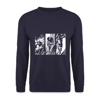 Triathlon - Swimming, Cycling, Running - Unisex Sweatshirt - navy - Front - Alina (178cm) & Michal (187cm)