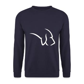 Bluthund - Fährtensuche - Fährtenhund - Unisex Pullover - Navy - Vorne - Alina (178cm) & Michal (187cm)