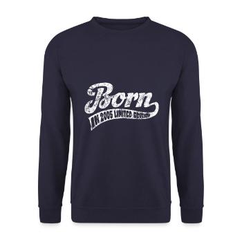 Born in 2005 - Limited Edition - Birthday - Unisex Sweatshirt - navy - Front - Alina (178cm) & Michal (187cm)