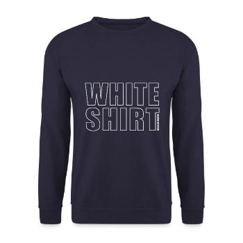 White Shirt Black Edition - Unisex Pullover - Navy - Vorne - Alina (178cm) & Michal (187cm)