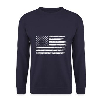 Flag USA - America - Gift - Unisex Sweatshirt - navy - Front - Alina (178cm) & Michal (187cm)