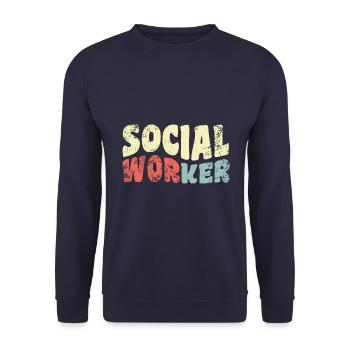 Sozialarbeit - Sozialarbeiter - Bedürftigen helfen - Unisex Pullover - Navy - Vorne - Alina (178cm) & Michal (187cm)