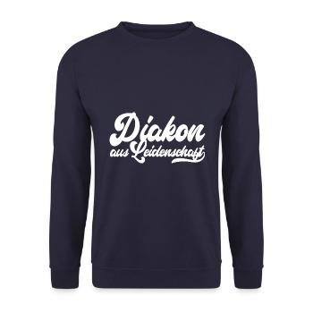 Diakon aus Leidenschaft - Motivation und Erfolg - Unisex Pullover - Navy - Vorne - Alina (178cm) & Michal (187cm)