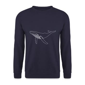 Baleine - baleine à bosse - mammifère marin - cadeau - Sweat-shirt Unisexe - marine - Devant - Alina (178cm) & Michal (187cm)