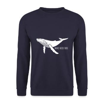 Baleine Bonjour - Baleine - Baleine à bosse - Mammifères marins - Sweat-shirt Unisexe - marine - Devant - Alina (178cm) & Michal (187cm)