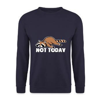 Not today - Tired and lazy - Raccoon - Unisex Sweatshirt - navy - Front - Alina (178cm) & Michal (187cm)