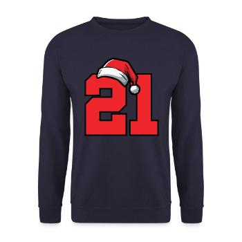 21 Numéro Noël - Sweat-shirt Unisexe - marine - Devant - Alina (178cm) & Michal (187cm)