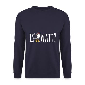 Möwe - Is Watt? - Nordsee - Geschenk - Unisex Pullover - Navy - Vorne - Alina (178cm) & Michal (187cm)