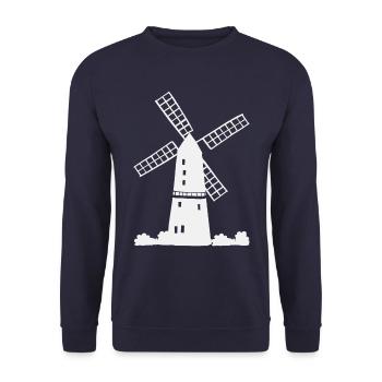 Windmühle Urlaub Ferien - Unisex Pullover - Navy - Vorne - Alina (178cm) & Michal (187cm)