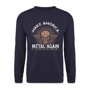 Make America Metal Again - Unisex Pullover - Navy - Vorne - Alina (178cm) & Michal (187cm)