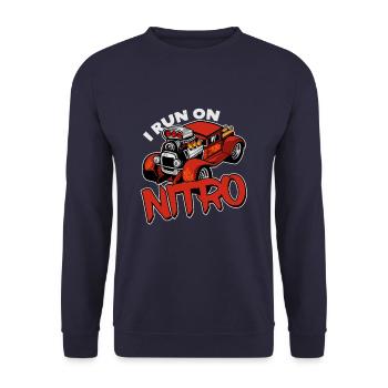 Dragrace V8 Moteur Muscle Voiture Nitro - Sweat-shirt Unisexe - marine - Devant - Alina (178cm) & Michal (187cm)