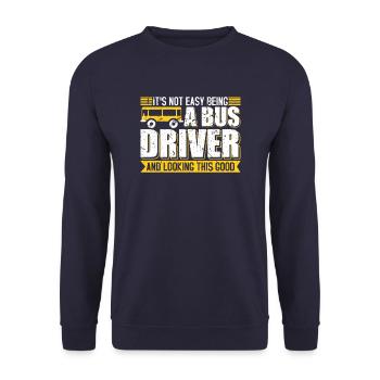 Bus Chauffeur Autocar - Sweat-shirt Unisexe - marine - Devant - Alina (178cm) & Michal (187cm)