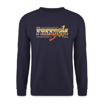Freedom Future - Unisex Sweatshirt - navy - Front - Alina (178cm) & Michal (187cm)