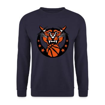 basketball sport8 cougar logo - Unisex Sweatshirt - navy - Front - Alina (178cm) & Michal (187cm)