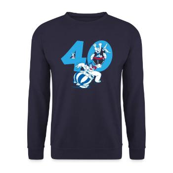 Asterix & Obelix Motif Du 40e Anniversaire - Sweat-shirt Unisexe - marine - Devant - Alina (178cm) & Michal (187cm)