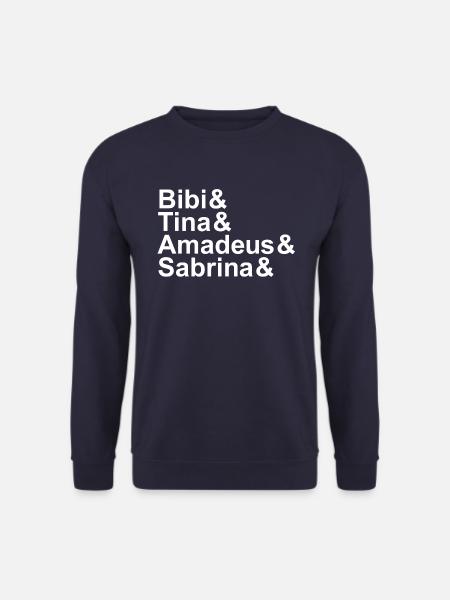 Bibi&Tina&Amadeus&Sabrina&DEIN NAME weiß - Unisex Pullover - Navy