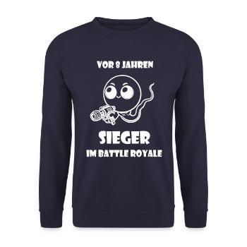 Sieger Battle Royale 8 Jahre Geburtstag Kleidung - Unisex Pullover - Navy - Vorne - Alina (178cm) & Michal (187cm)