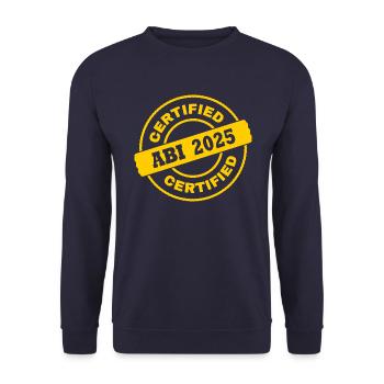 Abi 2025 - Unisex Pullover - Navy - Vorne - Alina (178cm) & Michal (187cm)