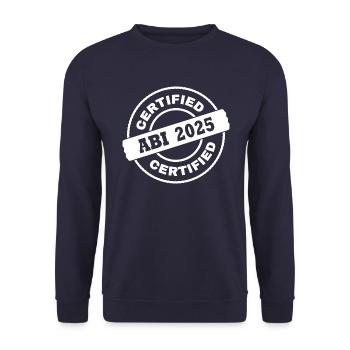 Abi 2025 - Unisex Pullover - Navy - Vorne - Alina (178cm) & Michal (187cm)