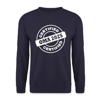 Oma 2025 - Unisex Pullover - Navy - Vorne - Alina (178cm) & Michal (187cm)