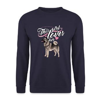 elkhoundgirl2 - Unisex Sweatshirt - navy - Front - Alina (178cm) & Michal (187cm)