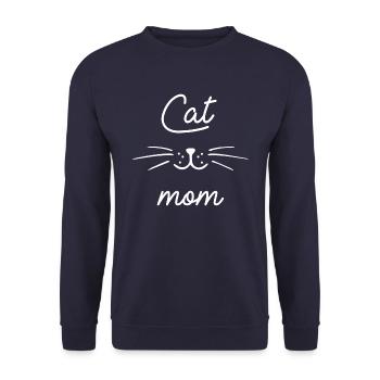 Cat mom - Sweat-shirt Unisexe - marine - Devant - Alina (178cm) & Michal (187cm)