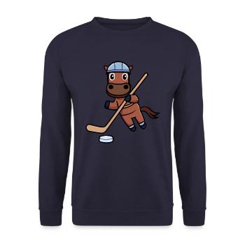 Koala spielt Saxofon beim Sonnenuntergang - Unisex Pullover - Navy - Vorne - Alina (178cm) & Michal (187cm)