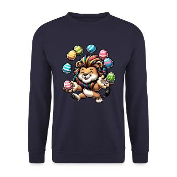 Oster Löwe & Ratte Jongleure - Unisex Pullover - Navy - Vorne - Alina (178cm) & Michal (187cm)