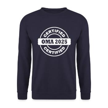 Oma 2025 - Unisex Pullover - Navy - Vorne - Alina (178cm) & Michal (187cm)