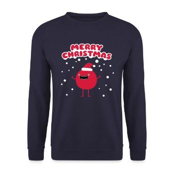 Funny Santa Claus - Merry Christmas - Sweat-shirt Unisexe - marine - Devant - Alina (178cm) & Michal (187cm)