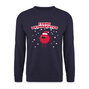 Drôle de Noël - Joyeux Noël - Sweat-shirt Unisexe - marine - Devant - Alina (178cm) & Michal (187cm)