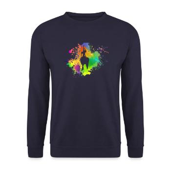 Handstand gehalten - Unisex Pullover - Navy - Vorne - Alina (178cm) & Michal (187cm)
