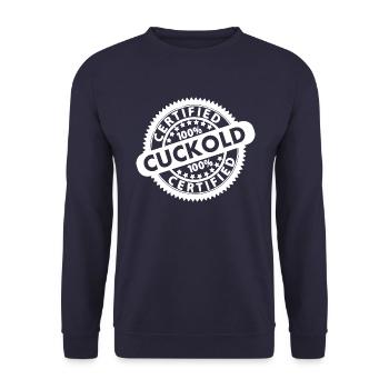 cuckold - Unisex Pullover - Navy - Vorne - Alina (178cm) & Michal (187cm)