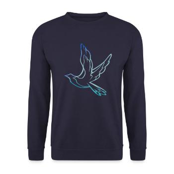 Birds - Unisex Sweatshirt - navy - Front - Alina (178cm) & Michal (187cm)