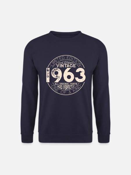 Jahrgang 1963 geboren Vintage Geburtstag Geschenk - Unisex Pullover - Navy