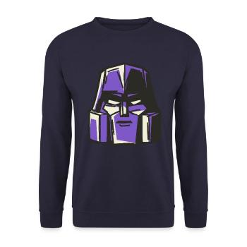 Transformers Megatron Head Costume - Unisex Sweatshirt - navy - Front - Alina (178cm) & Michal (187cm)