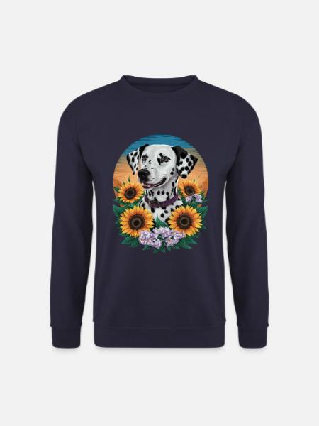 Cute Dalmatian with orchids - Unisex Sweatshirt - navy