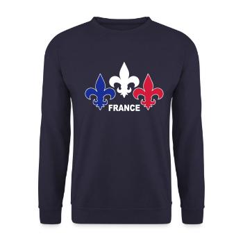 Fleurs de Lys - Sweat-shirt Unisexe - marine - Devant - Alina (178cm) & Michal (187cm)